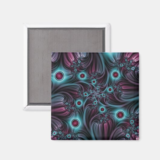 In de Abstracte fractale diepte van de Blauw Roze Magneet (Voorkant / Achterkant)