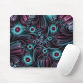 In de Abstracte fractale diepte van de Blauw Roze Muismat (Met muis)