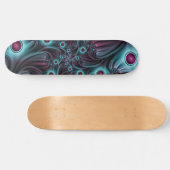 In de Abstracte fractale diepte van de Blauw Roze Persoonlijk Skateboard (Horizontaal)