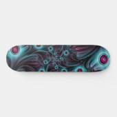 In de Abstracte fractale diepte van de Blauw Roze Persoonlijk Skateboard (Horizontaal)