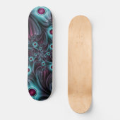 In de Abstracte fractale diepte van de Blauw Roze Persoonlijk Skateboard (Voorkant)