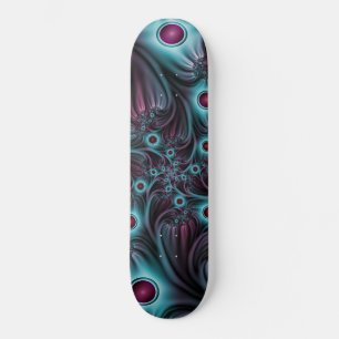 In de Abstracte fractale diepte van de Blauw Roze Persoonlijk Skateboard
