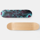 In de Abstracte fractale diepte van de Blauw Roze Persoonlijk Skateboard (Horizontaal)