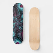 In de Abstracte fractale diepte van de Blauw Roze Persoonlijk Skateboard (Voorkant)
