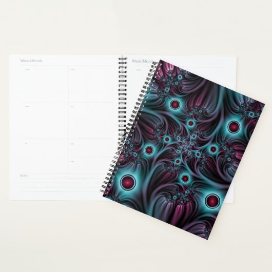 In de Abstracte fractale diepte van de Blauw Roze Planner (Display)
