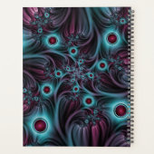 In de Abstracte fractale diepte van de Blauw Roze Planner (Achterkant)
