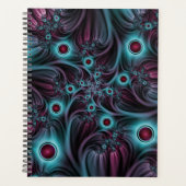 In de Abstracte fractale diepte van de Blauw Roze Planner (Voorkant)