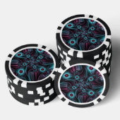 In de Abstracte fractale diepte van de Blauw Roze Poker Chips (Opstapeling)