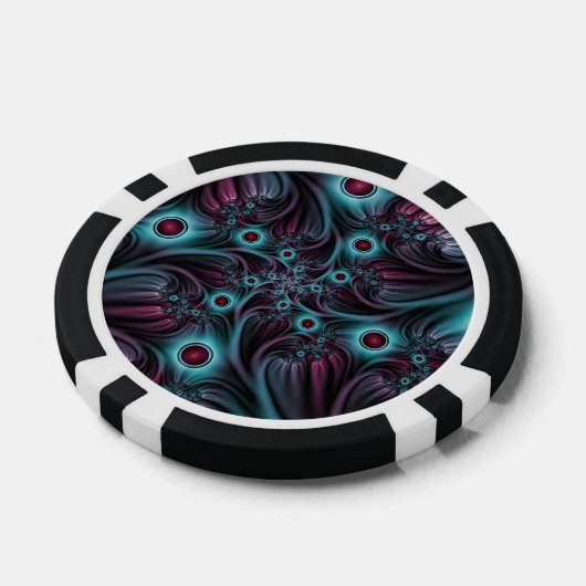 In de Abstracte fractale diepte van de Blauw Roze Poker Chips (Enkel)