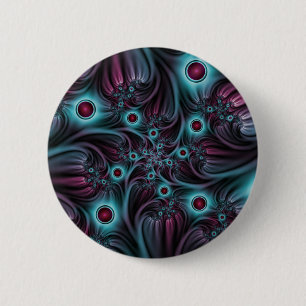 In de Abstracte fractale diepte van de Blauw Roze Ronde Button 5,7 Cm
