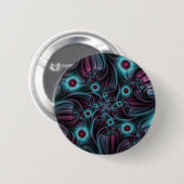 In de Abstracte fractale diepte van de Blauw Roze Ronde Button 5,7 Cm (Voorkant /achterkant)