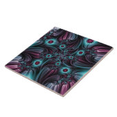 In de Abstracte fractale diepte van de Blauw Roze Tegeltje (Zijkant)