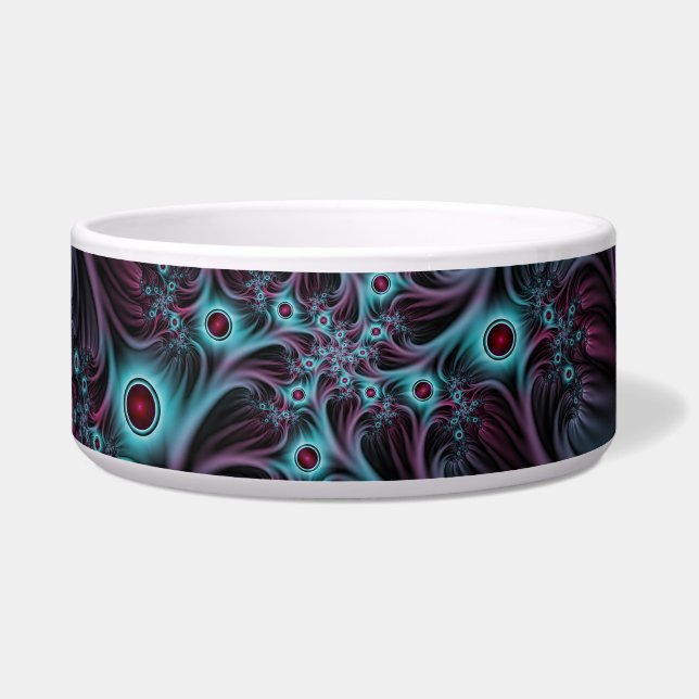 In de Abstracte fractale diepte van de Blauw Roze Voerbakje (Voorkant)