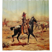 “In de Alkali” Westerse kunst van Charles M Russel Douchegordijn (Voorkant)