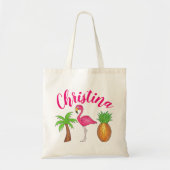 In de ananasappelroze vleugelpalm van Tropics Tote Bag (Voorkant)
