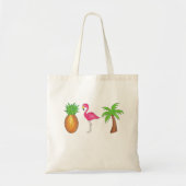 In de ananasappelroze vleugelpalm van Tropics Tote Bag (Voorkant)
