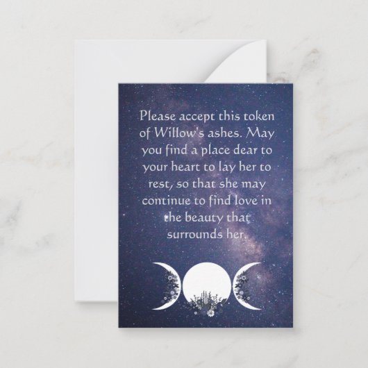 In de armen van de godin Ashes Kaart Notitiekaartje (Voorkant)