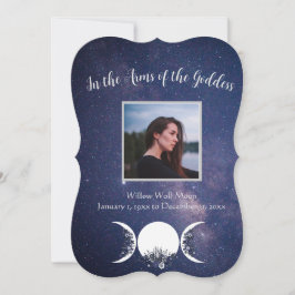 In de armen van de godin Pagan Funeral Kaart