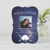 In de armen van de godin Pagan Funeral Kaart (Staand voorkant)