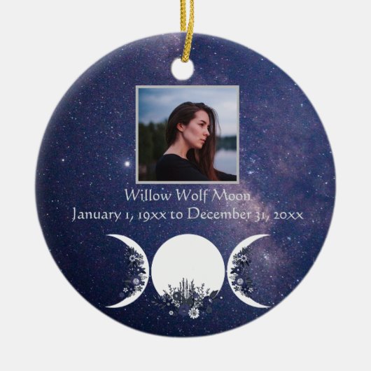 In de armen van de godin Pagan Memorial Ornament (Voorkant)