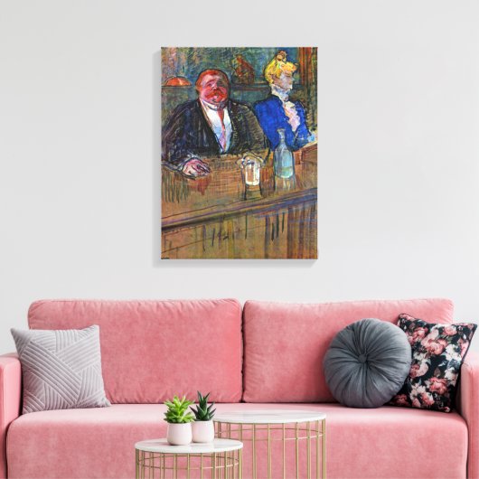In de balie van Toulouse Lautrec,  Kunst Canvas Afdruk (Insitu (Woonkamer))