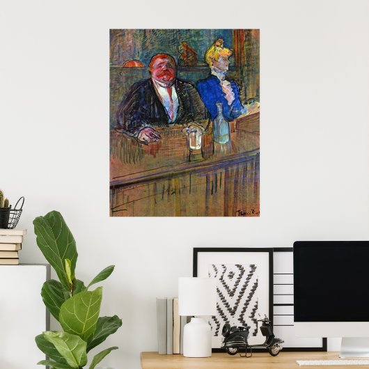 In de balie van Toulouse Lautrec,  Kunst Poster (Thuiskantoor)
