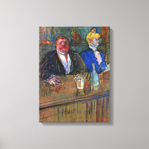 In De Bar van Toulouse Lautrec, Vintage Fine Art Canvas Afdruk