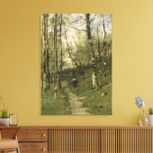 In de Barbizon-Bossen in 1875 Canvas Afdruk (Insitu (Woonkamer))