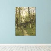 In de Barbizon-Bossen in 1875 Canvas Afdruk (Insitu (Houten vloer))
