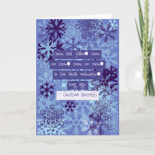 In de barre midwinter Sneeuwvlokken Poëzie Kaart (Voorkant)