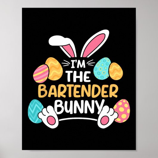 In de Bartender Bunny Bartending Pasen Mixologis Poster (Voorkant)