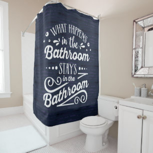 In de Bathroom is de moderne masculine Sassy blue Douchegordijn