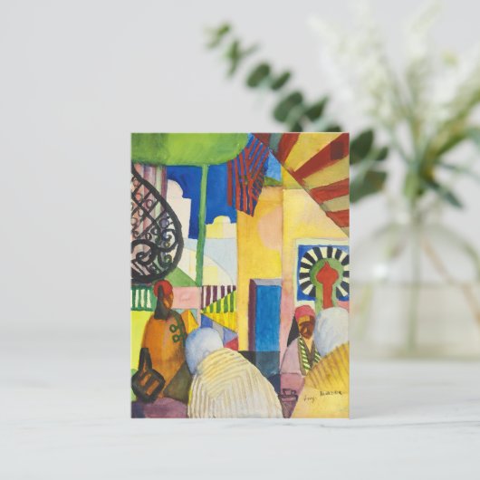 In de Bazaar | Auguste Macke | Briefkaart (Staand voorkant)