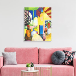 In de Bazaar | Auguste Macke | Canvas Afdruk