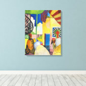 In de Bazaar | Auguste Macke | Canvas Afdruk (Insitu (Houten vloer))