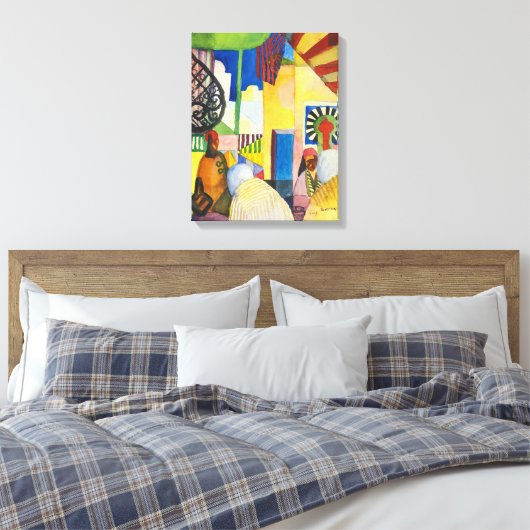 In de Bazaar | Auguste Macke | Canvas Afdruk (Insitu (Slaapkamer))