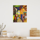 In de bazaar door August Macke Poster (Keuken)