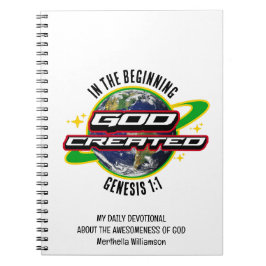 IN DE BEGIN GOD Christelijke Earth Day Notitieboek