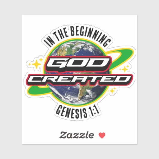IN DE BEGIN GOD Christelijke Earth Day Sticker (Vel)