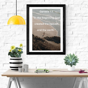 In de beginnende Genesis Creation Ocean Poster