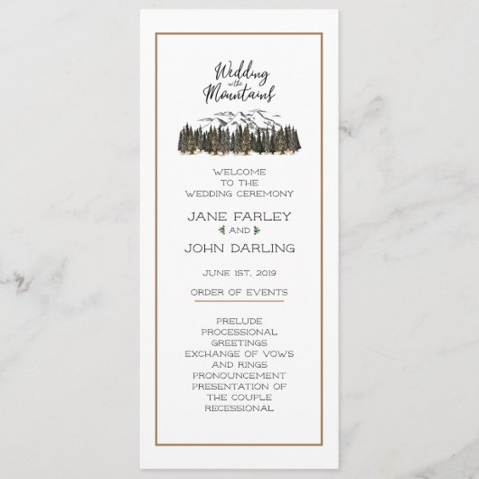 In de Bergen Programma Programmakaart (Voorkant)