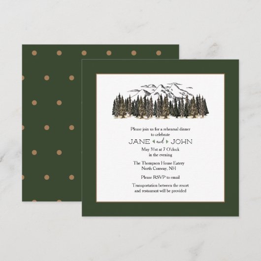 In de bergen repetitie diner uitnodiging (Voorkant / Achterkant)