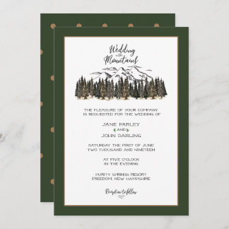 In de bergen Wedding Invitation Kaart