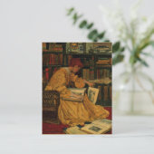 In de bibliotheek briefkaart (Staand voorkant)