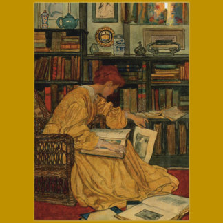 In de bibliotheek briefkaart