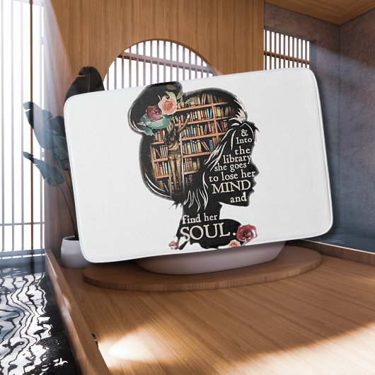 In de bibliotheek gaat ze badmat