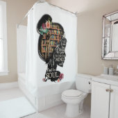 In de bibliotheek gaat ze douchegordijn (In situ)