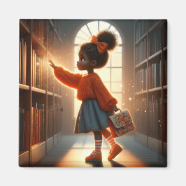 In de bibliotheek - Oranje magneet