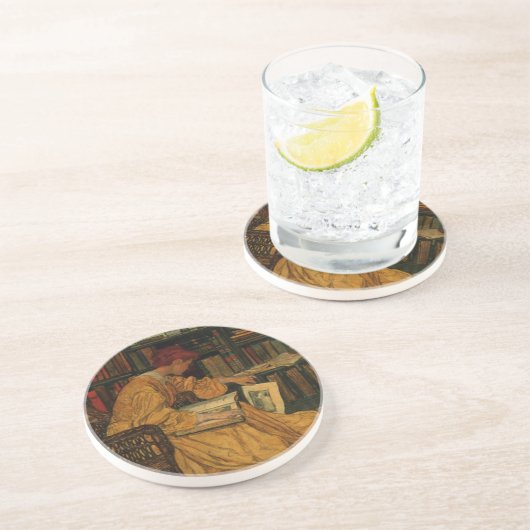 In de bibliotheek zandsteen onderzetter (Zijkant)