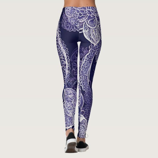 In de blauwe kunst leggings (Achterkant)